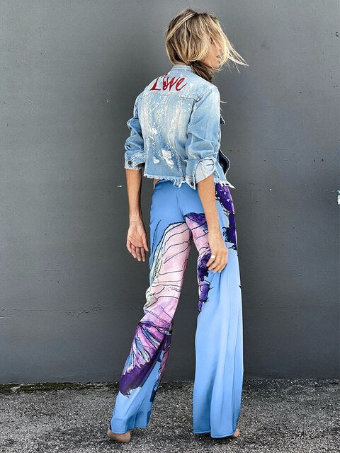 Cover-ups Beach Kimono Green Print Floral Chiffon Boho Tunic For Beach Swimsuit Cover Up Kaftan Over Size Beachwear Pareo Butterfly Pants