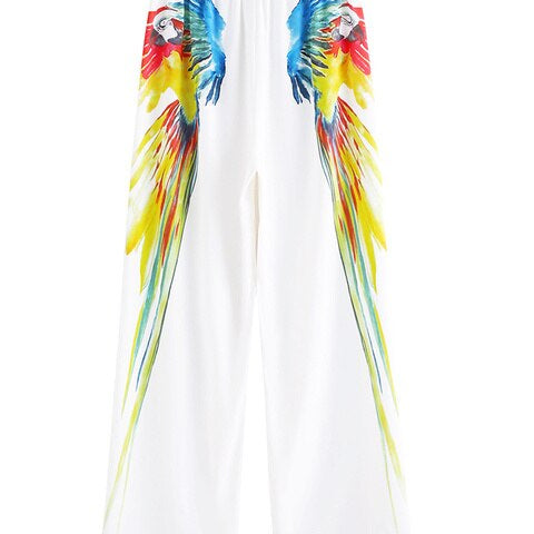 Cover-ups Beach Kimono Green Print Floral Chiffon Boho Tunic For Beach Swimsuit Cover Up Kaftan Over Size Beachwear Pareo White Pants