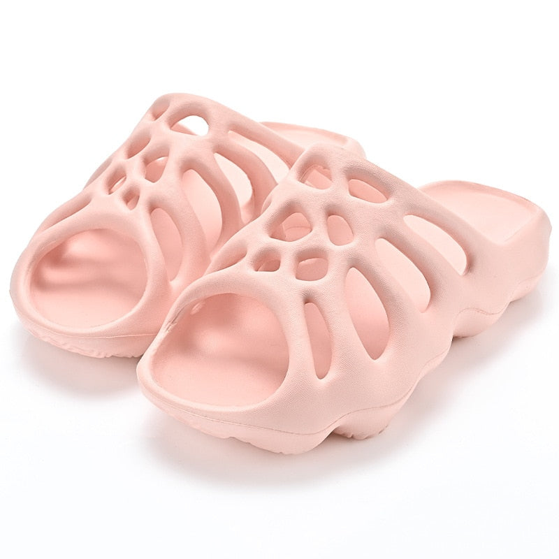 Cut-out Platform Slippers Women Men Fashion Beach Slides Soft EVA Lovers Indoor Batrhoom Slipper Ladies Home Floor Shoes