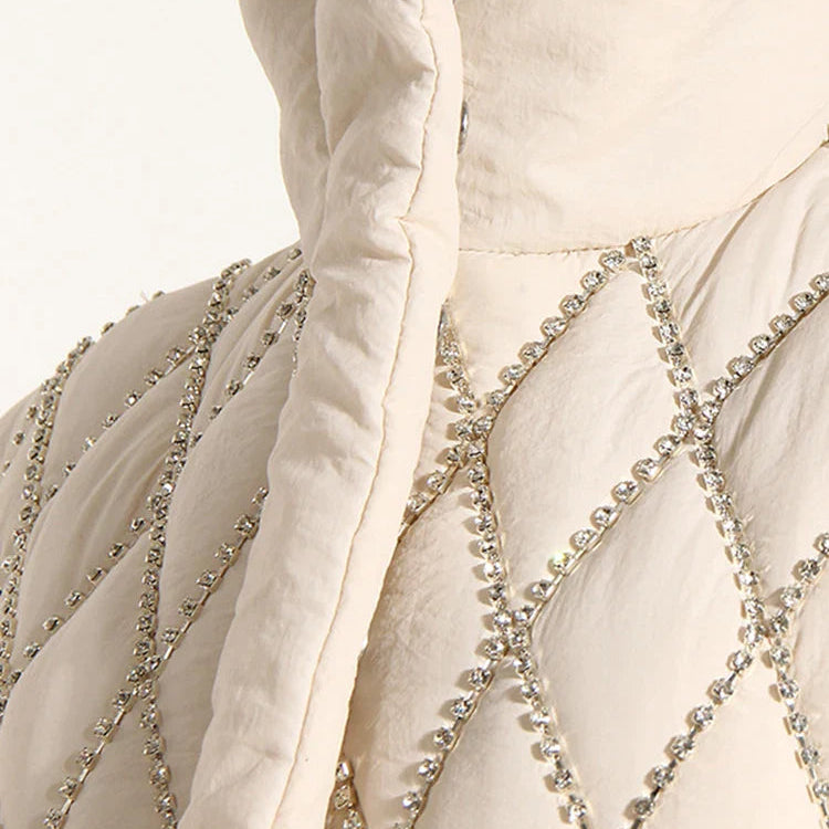 DEAT Fashion Women's Waistcoat Loose Stand Collar Single Breasted Sleeveless Plaid Diamonds Tassel Vest Winter 2023 New 1DF2572