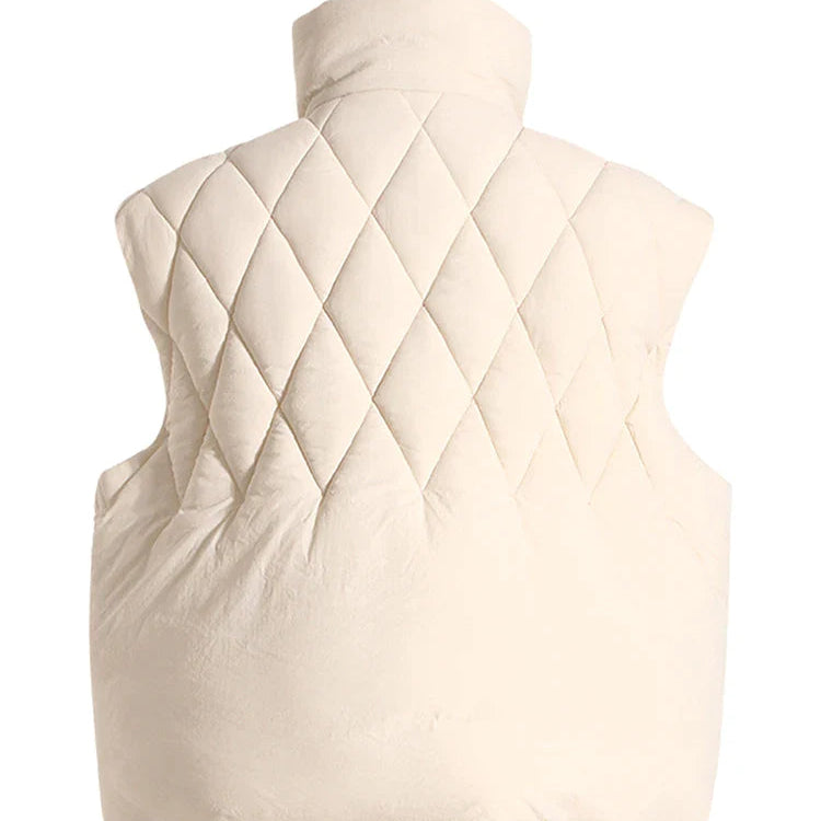 DEAT Fashion Women's Waistcoat Loose Stand Collar Single Breasted Sleeveless Plaid Diamonds Tassel Vest Winter 2023 New 1DF2572