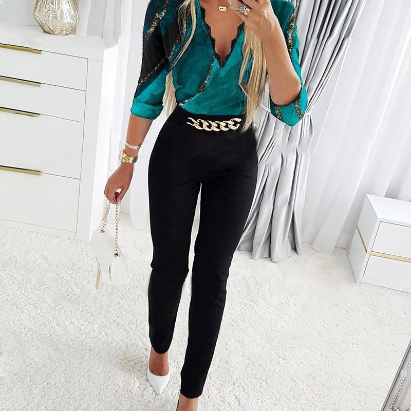 Deep V Neck Mesh Long Sleeve Jumpsuit One Piece Overall Women Black Elegant Rhinestone Chain Glitter Party Night Sexy Bodysuits G