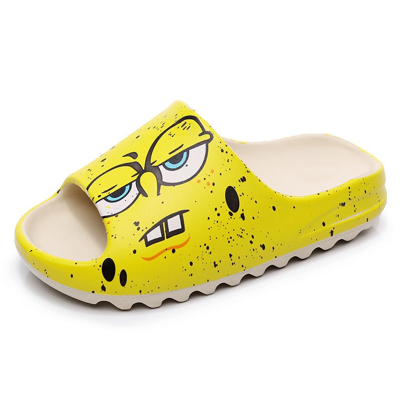 Designer Slides Summer House Thick Printed Graffiti Men Slippers Women Flip Flops Unisex Platform Shoes - Outdoor Sandals Yellow