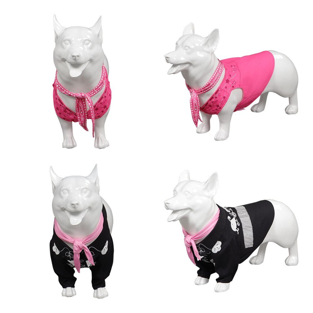 Dog Clothes Pet Barbie Margot Ken Cosplay Costume Outfits For Puppy Cute Sweet Halloween Carnival Party Suit Role Play Clothing