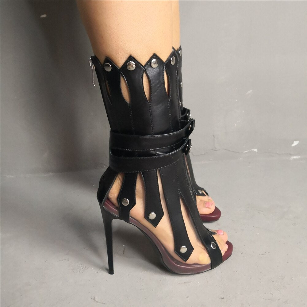 Sexy Summer Boots Big Size 35-47 Party Sandals Women Shoes Fashion Gladiator Thin High Heels Shoes Woman