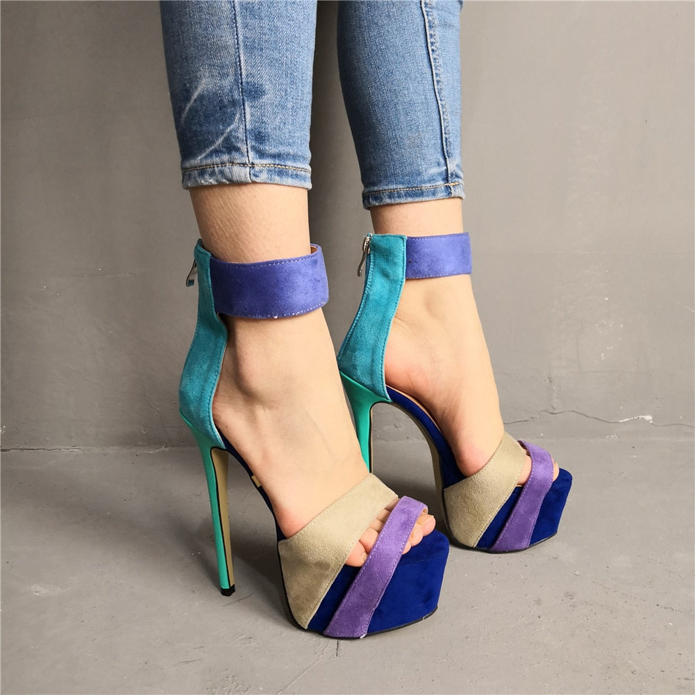 DoraTasia Sexy Wedding Big Size 35-47 Party Sandals Women Shoes Thick Platform Nightclub Thin High Heels Shoes Woman Sandals