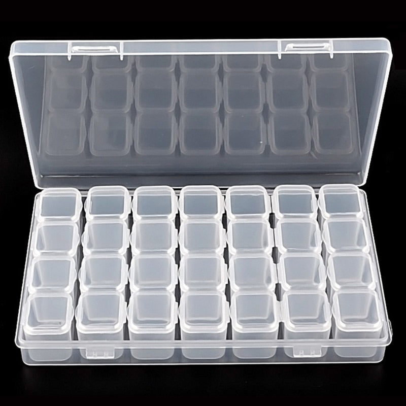 Double-layer Nails Art organizer box storage Tool Rectangle Storage Box Pen brush Polishing Nail Buffer Files Plastic Container 2