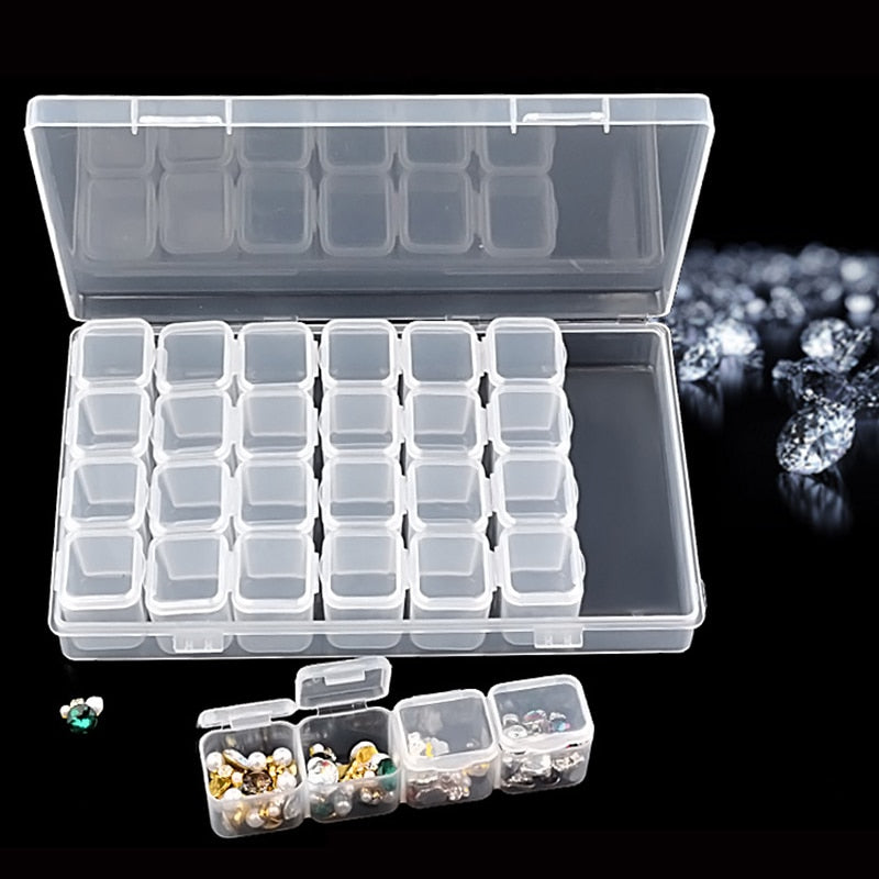 Double-layer Nails Art organizer box storage Tool Rectangle Storage Box Pen brush Polishing Nail Buffer Files Plastic Container