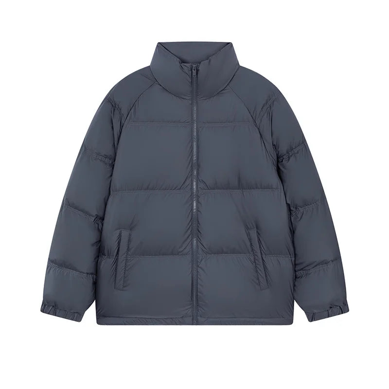 Down Jacket Men Winter Waterproof Light Warm Clothes Comfortable Stand Collar Thick Bread Jacket dark grey