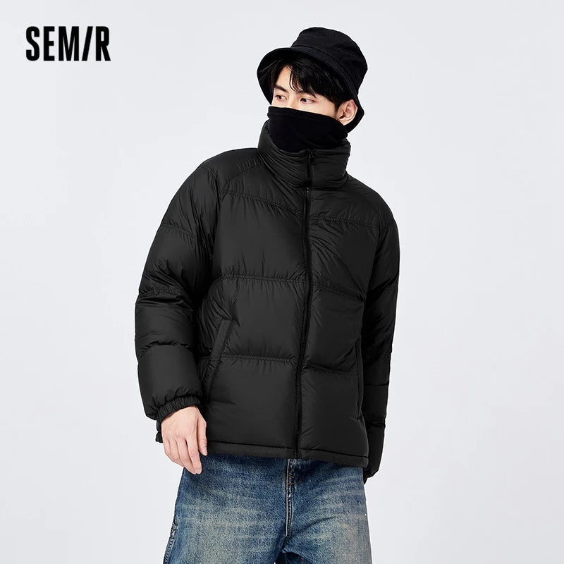 Down Jacket Men Winter Waterproof Light Warm Clothes Comfortable Stand Collar Thick Bread Jacket