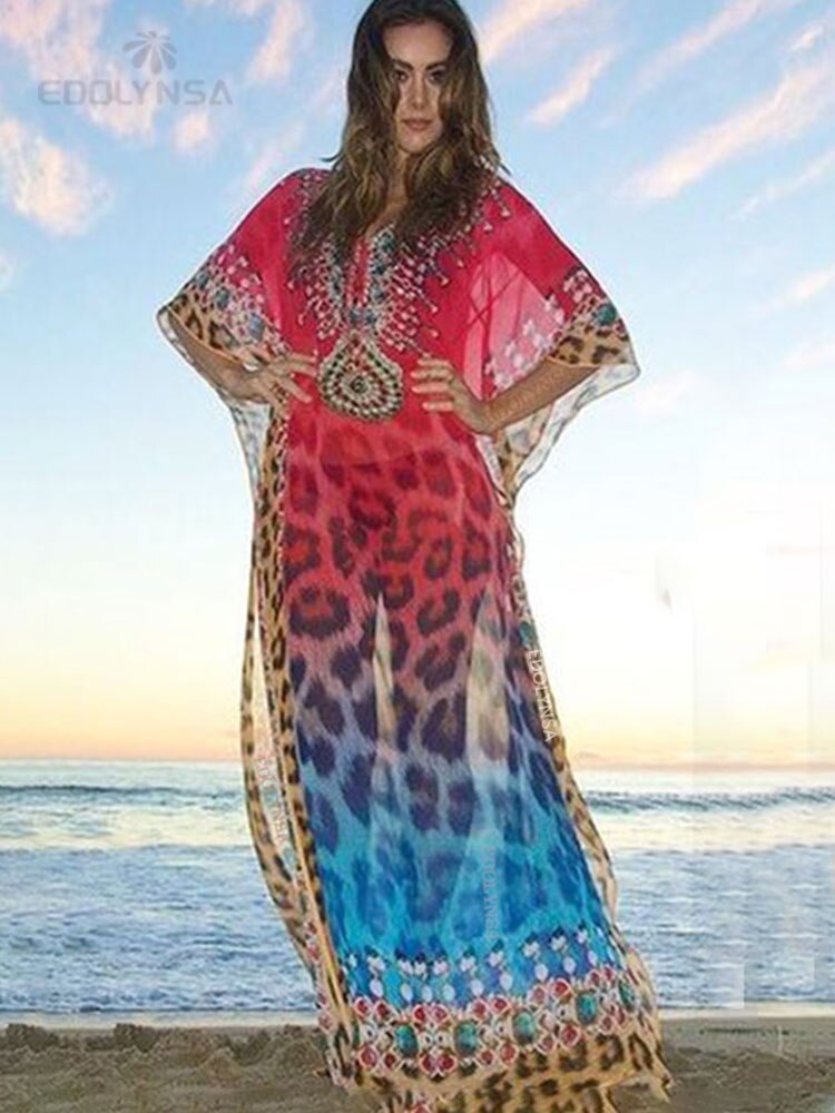Dresses Robe de Plage Vestidos Playa Bikini cover up Pareos de Playa Mujer Beachwear Q993-1041 One Size
