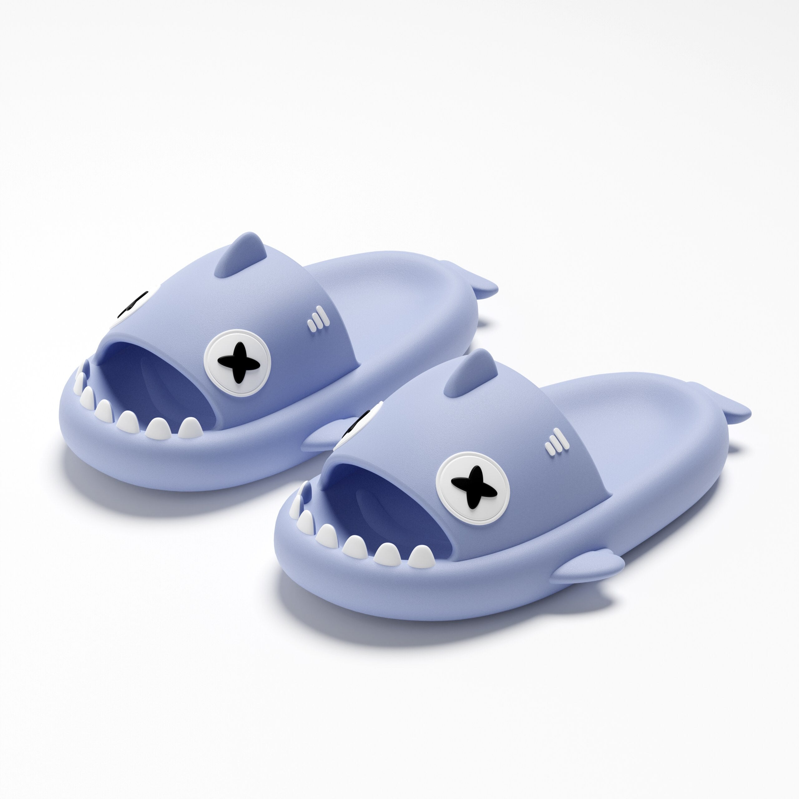 EVA Summer Women Slippers Cute Catroon Shark Shape Slides Outdoor Cloud Soft Home Bathroom Sandals Bluegray