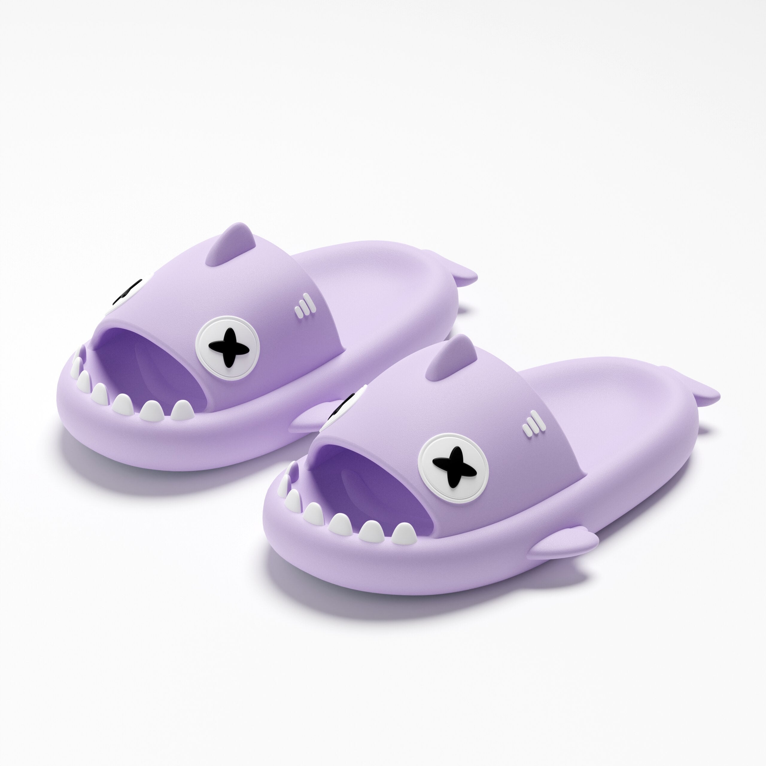 EVA Summer Women Slippers Cute Catroon Shark Shape Slides Outdoor Cloud Soft Home Bathroom Sandals lightpurple
