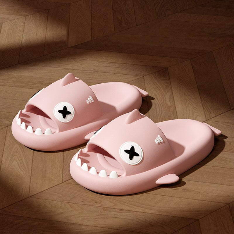 EVA Summer Women Slippers Cute Catroon Shark Shape Slides Outdoor Cloud Soft Home Bathroom Sandals