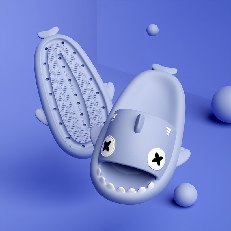 EVA Summer Women Slippers Cute Catroon Shark Shape Slides Outdoor Cloud Soft Home Bathroom Sandals