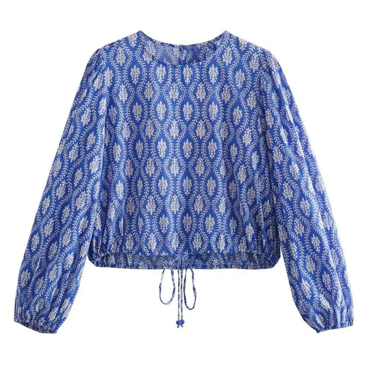 Elegant Blouse Pants Sets Two Pieces Jumpsuits Long Sleeve Retro Blouse Shirts Women Female Suits Autumn Winter Outfit Pajamas Blouse Only