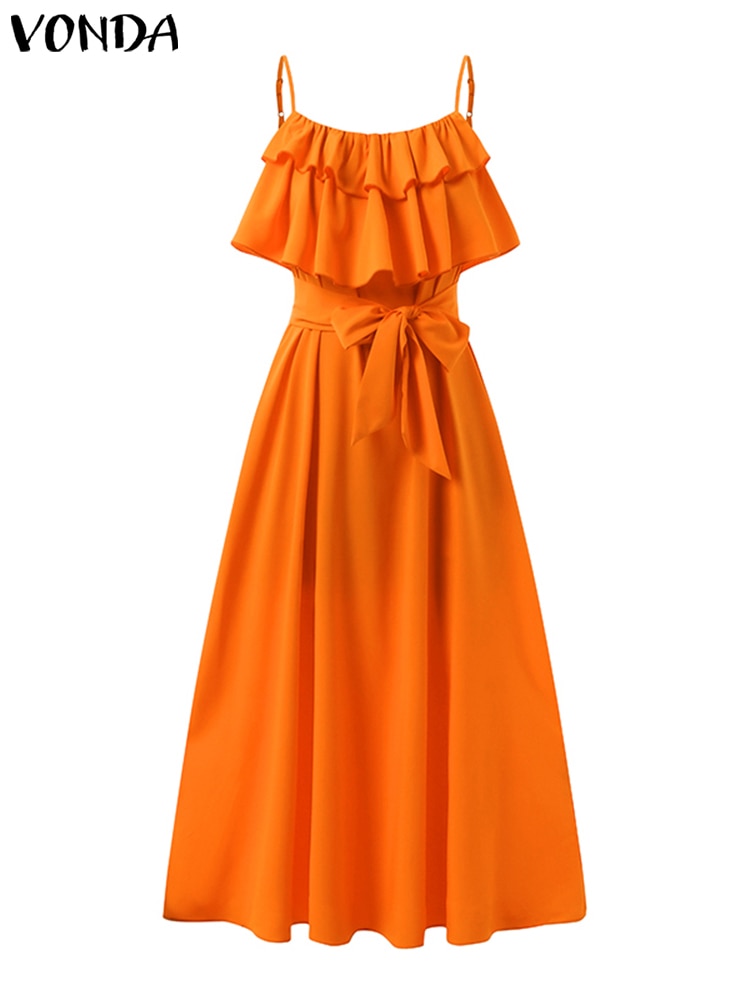 Elegant Office Dress Solid Ruffled Sexy Off Shoulder A-Line Dress Holiday Beach Robe