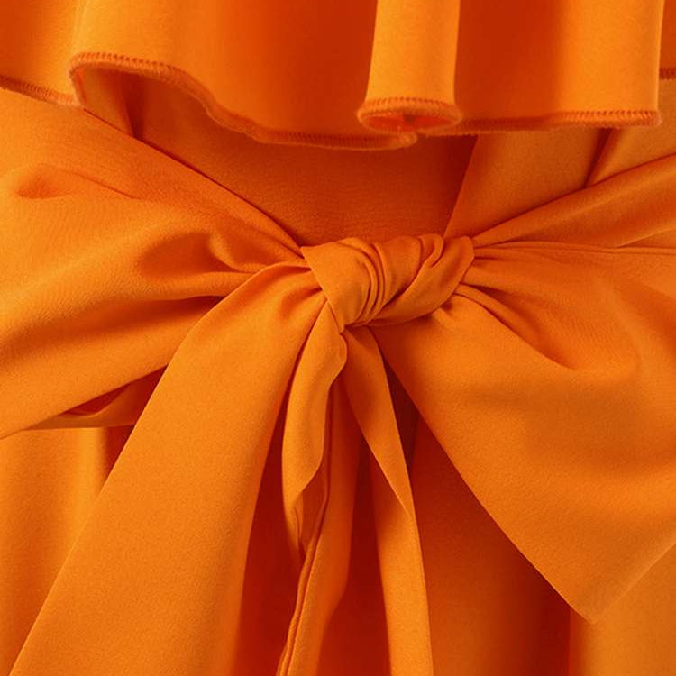 Elegant Office Dress Solid Ruffled Sexy Off Shoulder A-Line Dress Holiday Beach Robe