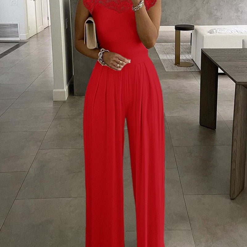 Elegant Slim Office Lady Black Strapless Jumpsuits for women 2022 Summer New Sexy Sleeveless White Red Wide leg Jumpsuits 9