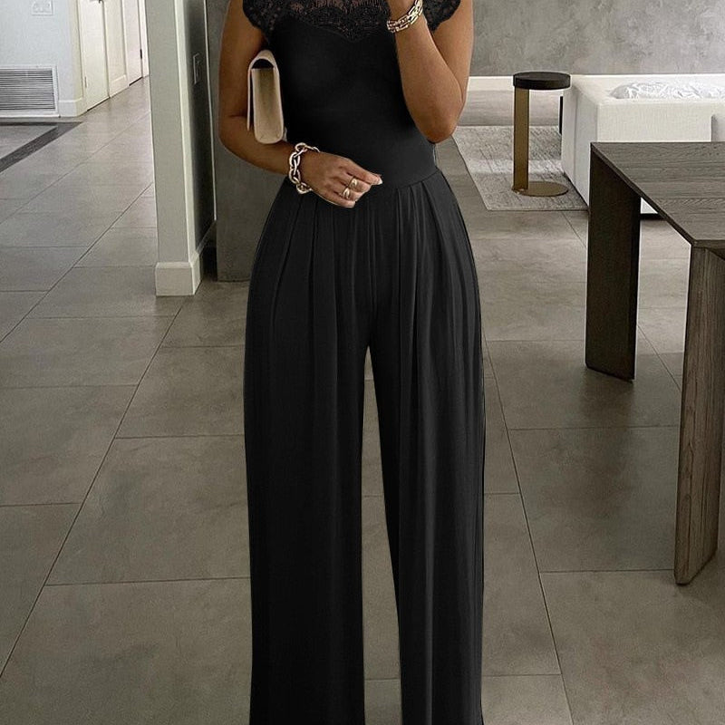 Elegant Slim Office Lady Black Strapless Jumpsuits for women 2022 Summer New Sexy Sleeveless White Red Wide leg Jumpsuits 8