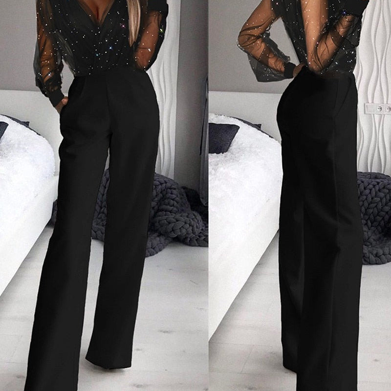 Elegant Slim Office Lady Black Strapless Jumpsuits for women 2022 Summer New Sexy Sleeveless White Red Wide leg Jumpsuits 1