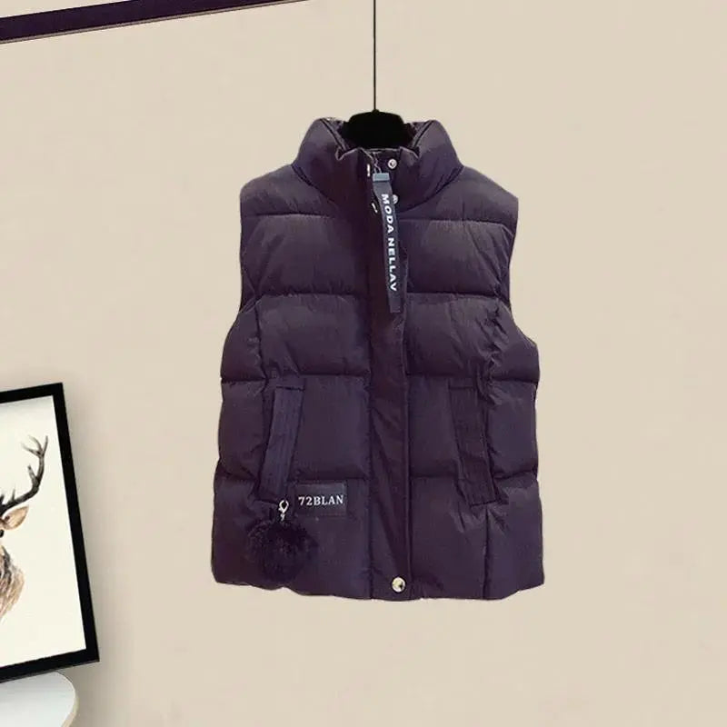 Elegant Women's Pants Set Winter New Korean Thickening Sports Hoodie Casual Cotton Tank Top Flocked Trousers Three Piece black vest