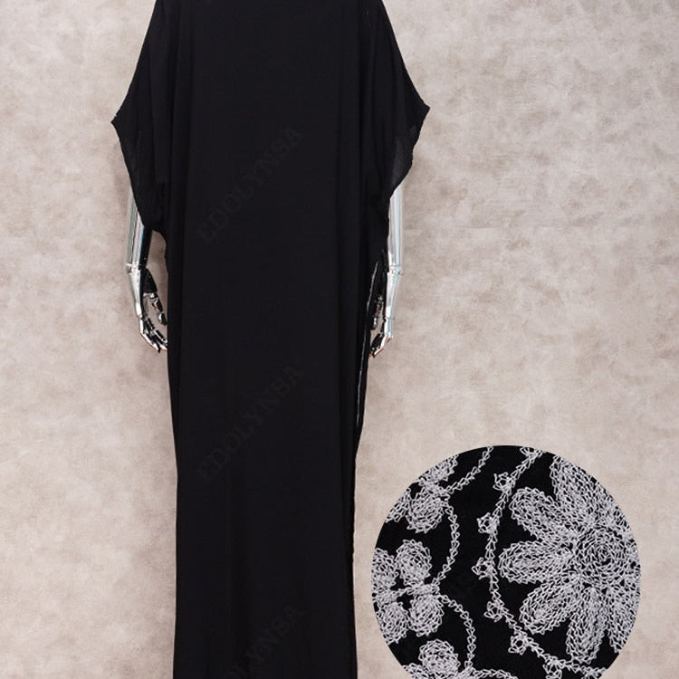 Embroidery Long Kaftan Cover up Saida de Praia Swimsuit Women Bikini Cover-ups Tunics for Beach Pareo Sarong Beachwear Q643