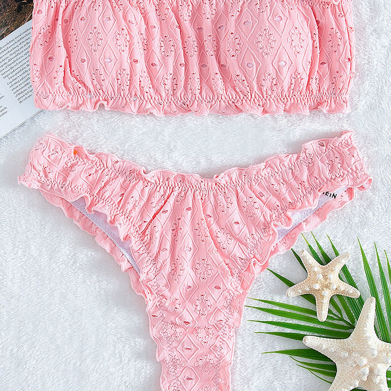 European And American Bikini New Sexy Split Swimsuit Pink