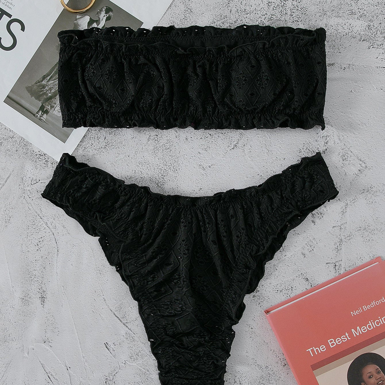 European And American Bikini New Sexy Split Swimsuit Black