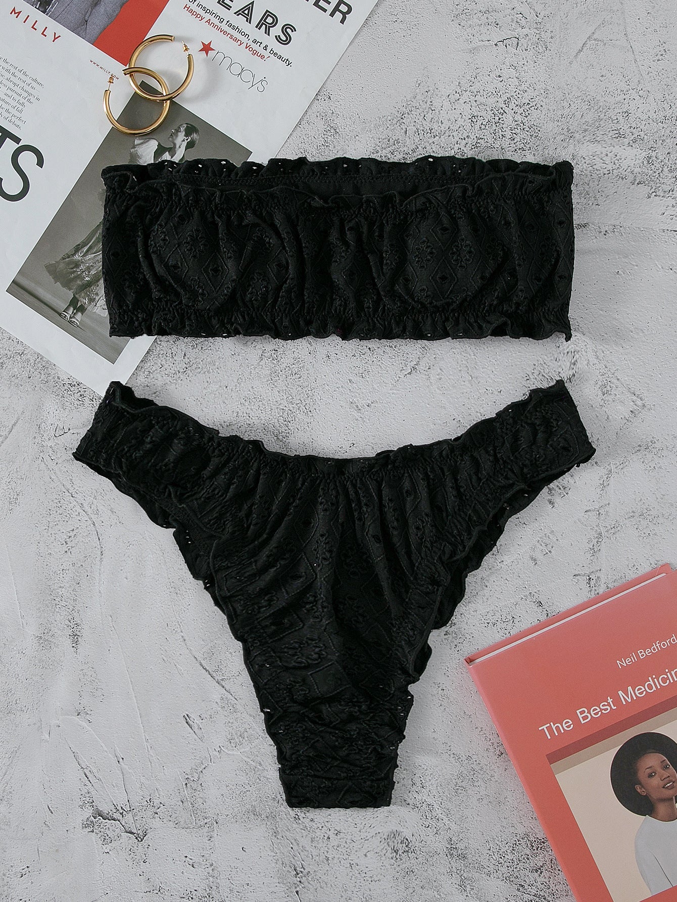 European And American Bikini New Sexy Split Swimsuit Black