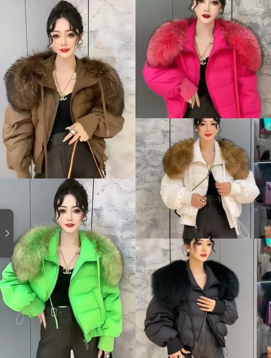 European Version 2024 Winter New Light Luxury All-match Big Fur Collar Loose Women's Long-Sleeved Bread Korean Version Down Jack Customer Service