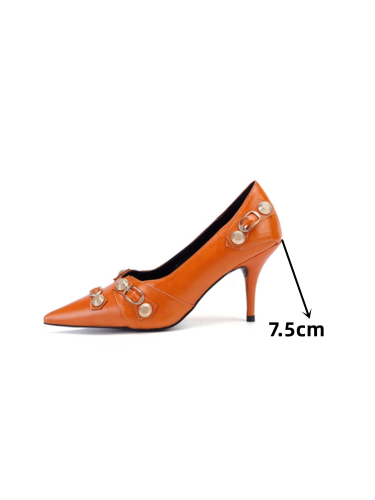 European and American Pointed Thin High-heeled Women's Single Shoe Fashion Rivets New Spring and Summer Sexy Women's Shoes