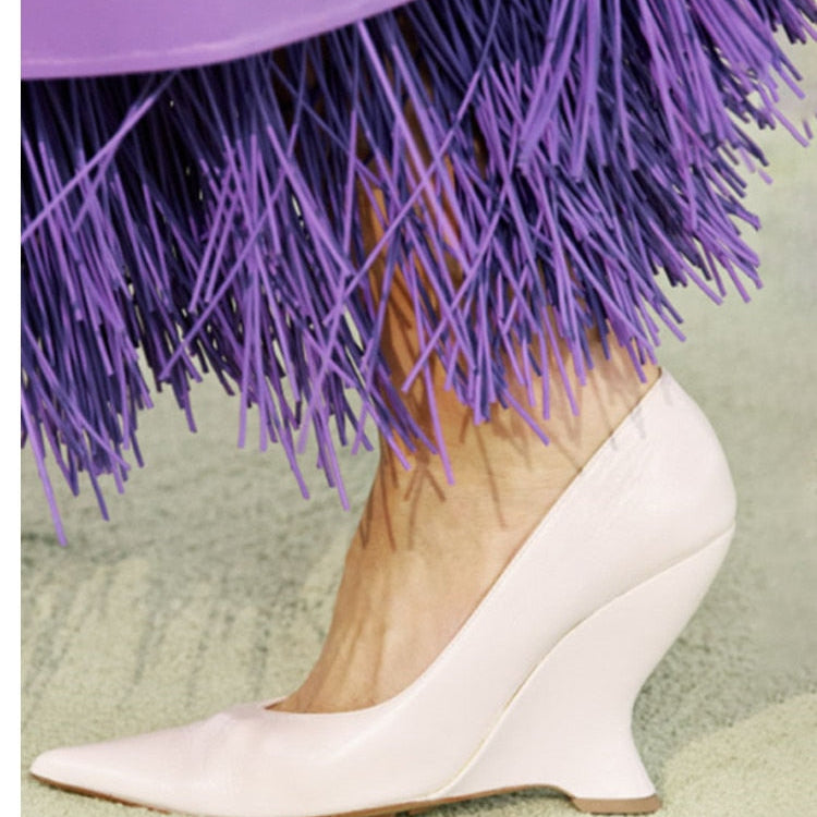 European and American Summer New Women's High Heel Muller Shoes Pointed Toe Baotou Comfortable Fashion Large Women's Sandals 530-white