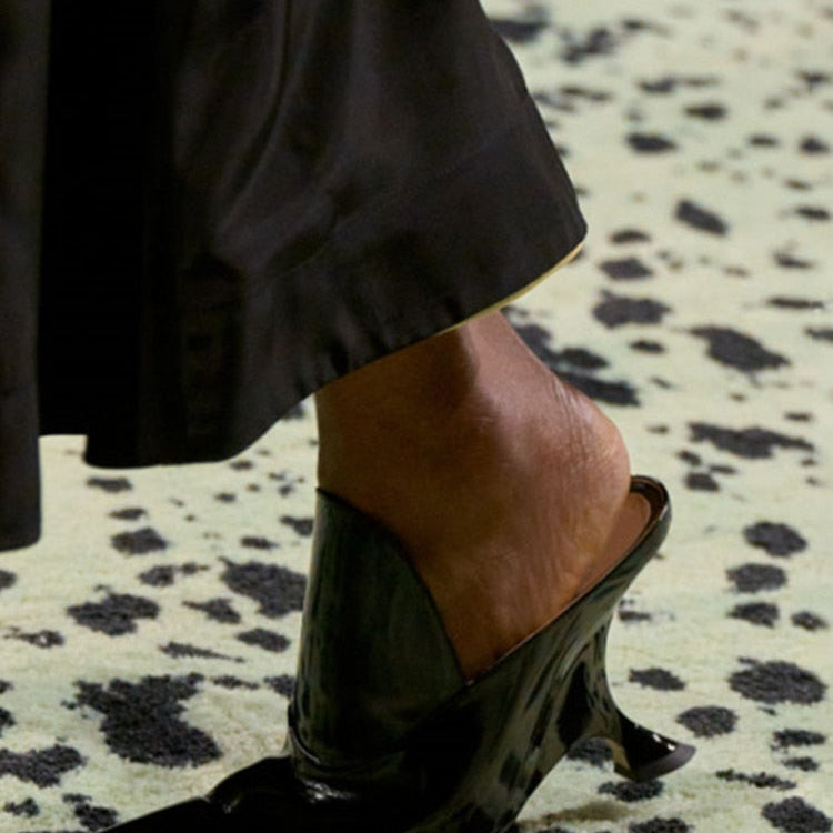 European and American Summer New Women's High Heel Muller Shoes Pointed Toe Baotou Comfortable Fashion Large Women's Sandals