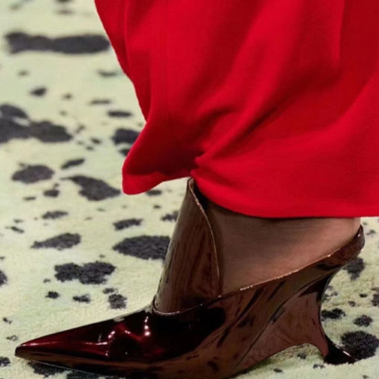 European and American Summer New Women's High Heel Muller Shoes Pointed Toe Baotou Comfortable Fashion Large Women's Sandals