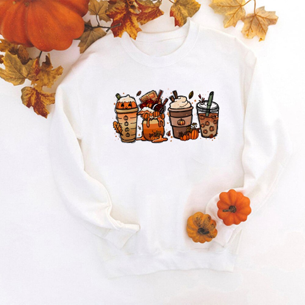 Fall Coffee Shirt Cute Fall Sweatshirt Halloween Pumpkin Spice Shirt Womens Fall Sweater Tis The Season Halloween Party Tee TM138371-USWWH