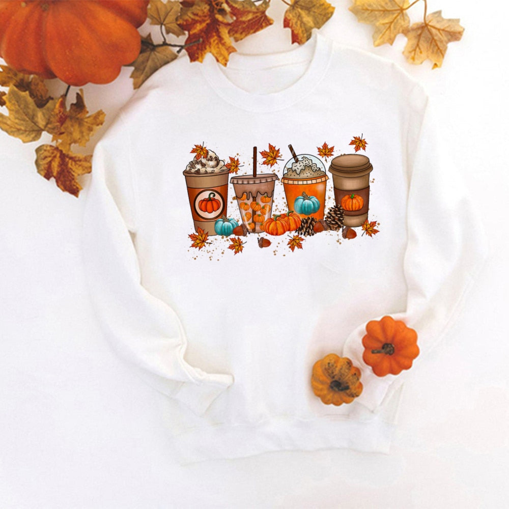 Fall Coffee Shirt Cute Fall Sweatshirt Halloween Pumpkin Spice Shirt Womens Fall Sweater Tis The Season Halloween Party Tee TM138372-USWWH