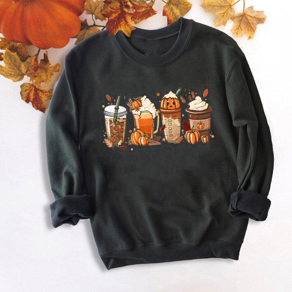 Fall Coffee Shirt Cute Fall Sweatshirt Halloween Pumpkin Spice Shirt Womens Fall Sweater Tis The Season Halloween Party Tee TM138711-USWBK