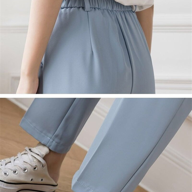 Fall Outfits Women Korean Style Casual High Waist Office Ladies Elegant Pants Black Straight Suit Pants Trousers Y2k Streetwear