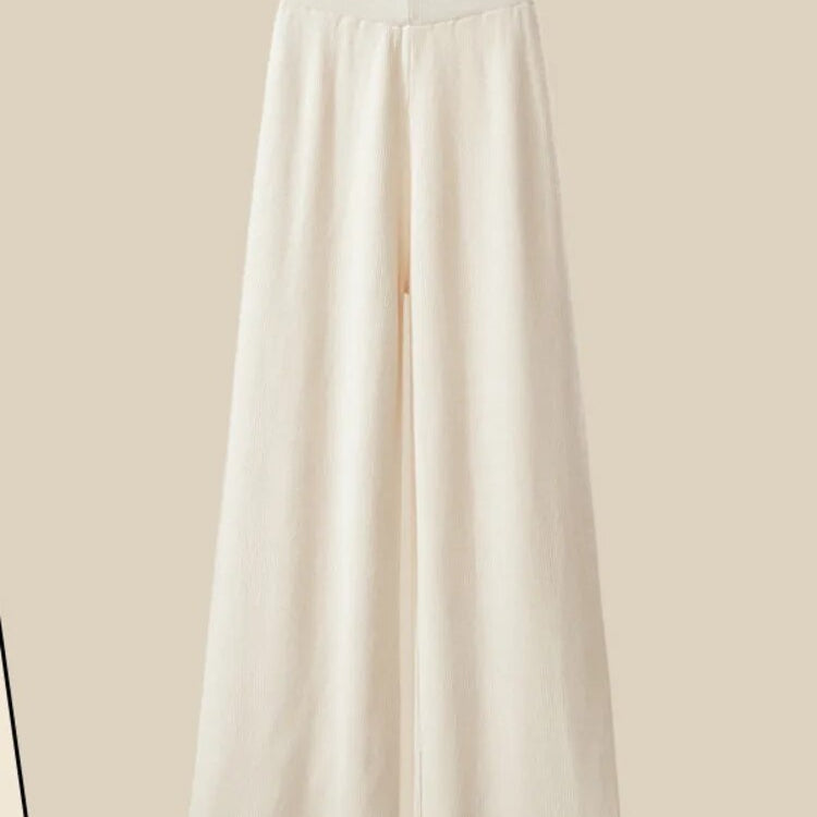 Fall Winter Warm Knit Three Piece Sets Womens Ourfits Office Ladies Elegant V-Neck Sweater+basic Top+Wide Leg Knitted Pants Sets