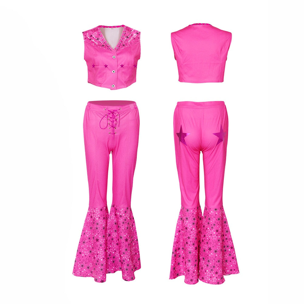 Fancy Barbie Costume for Adult Adorable Pink Lady Cosplay Girls Clothing Woman Halloween Classic Doll Role Play Barbie Dress up