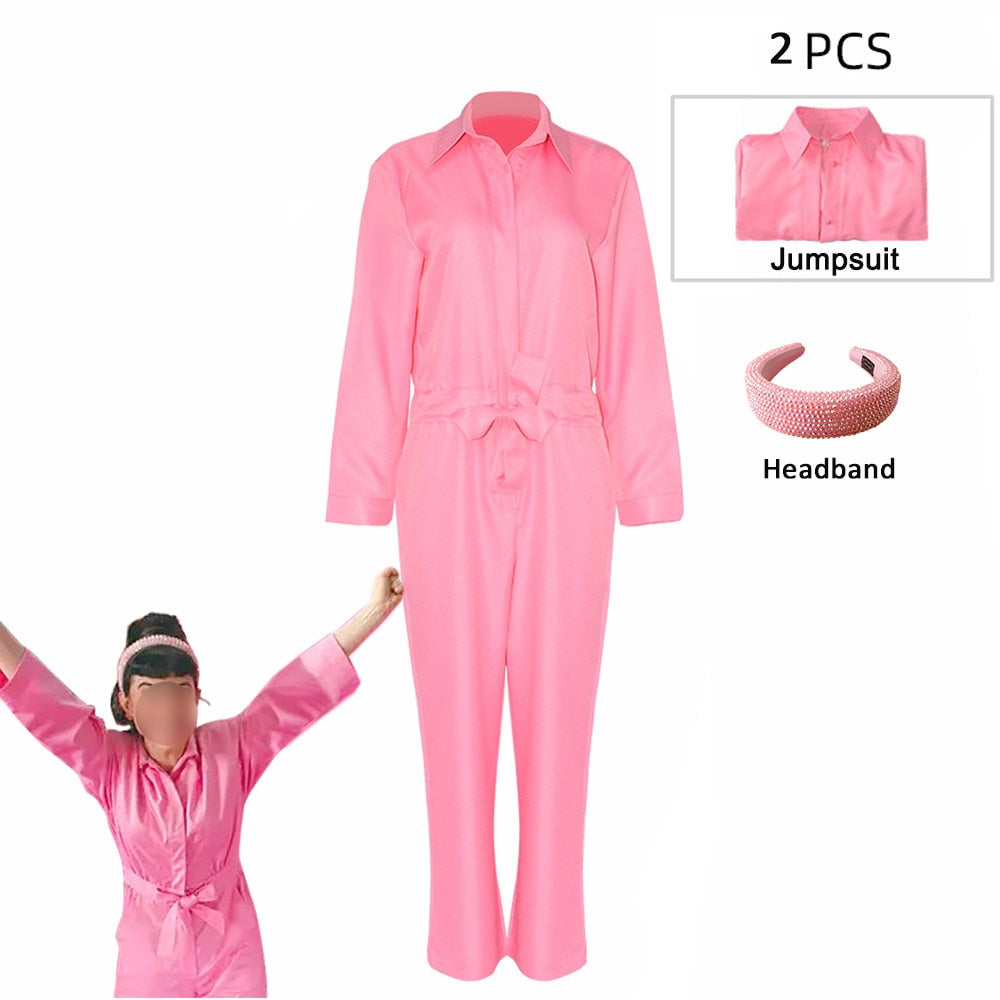 Fancy Barbie Costume for Adult Adorable Pink Lady Cosplay Girls Clothing Woman Halloween Classic Doll Role Play Barbie Dress up Dress up I