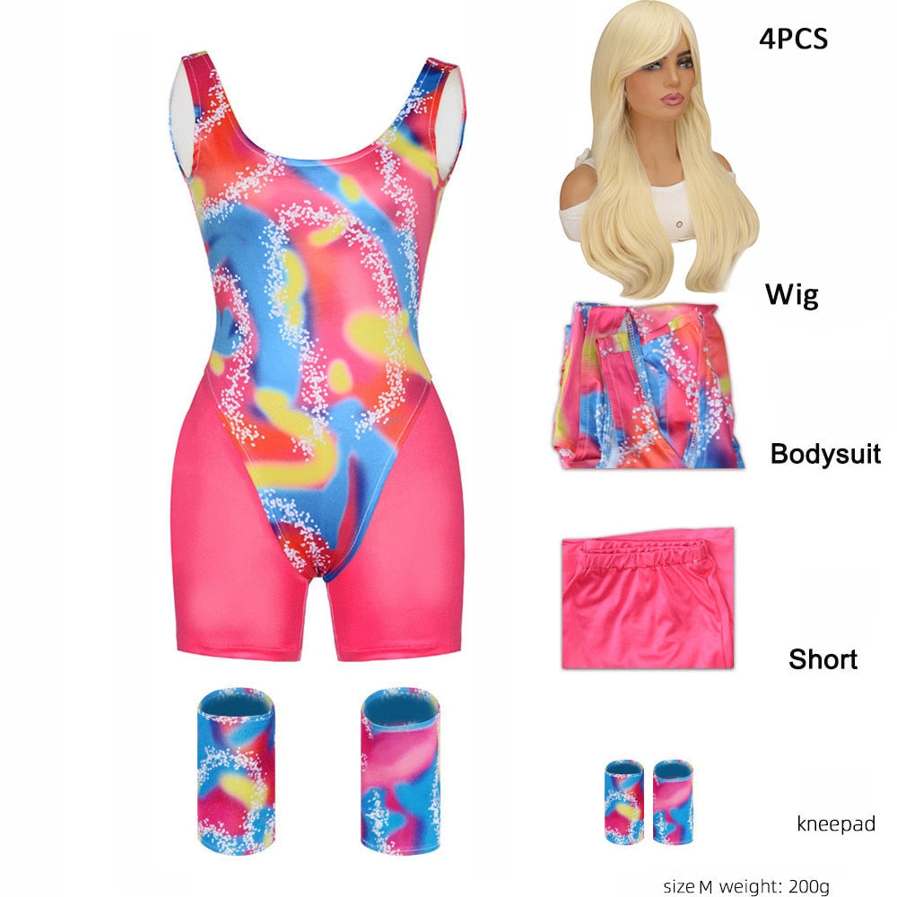 Fancy Barbie Costume for Adult Adorable Pink Lady Cosplay Girls Clothing Woman Halloween Classic Doll Role Play Barbie Dress up Dress up N