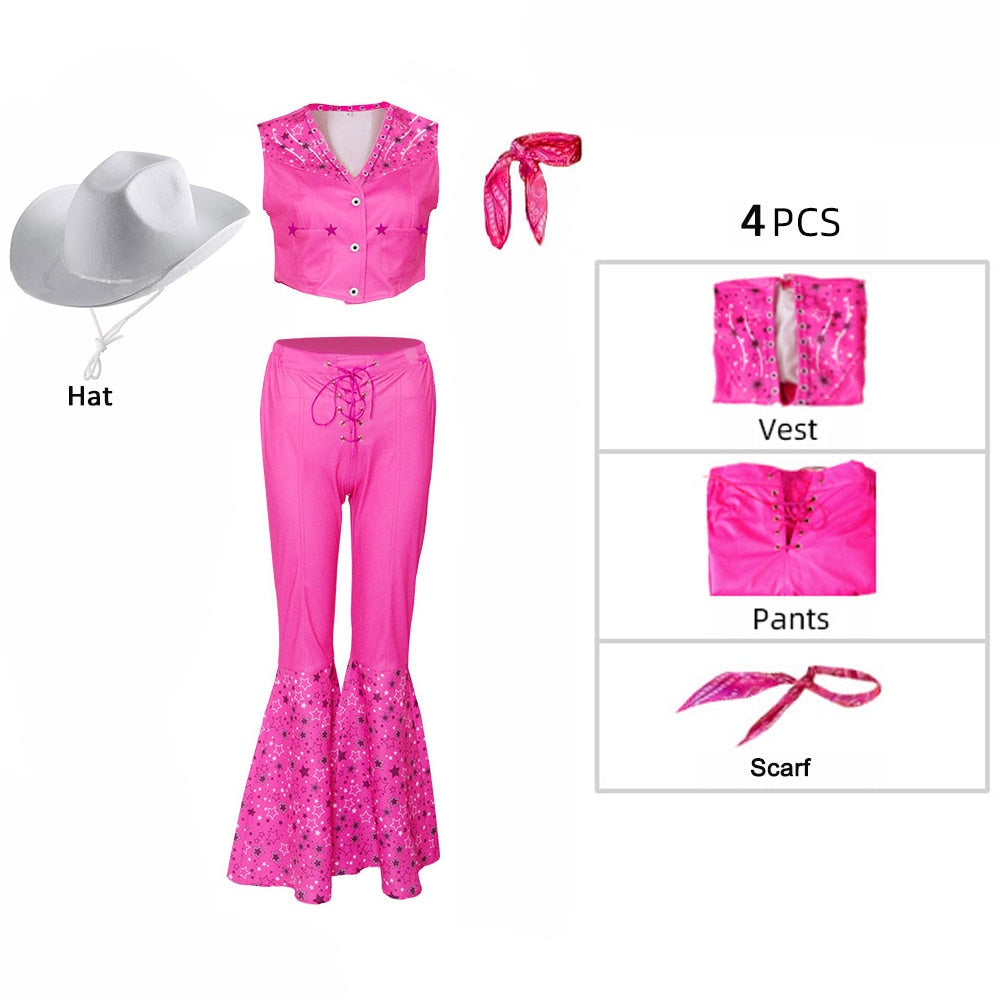 Fancy Barbie Costume for Adult Adorable Pink Lady Cosplay Girls Clothing Woman Halloween Classic Doll Role Play Barbie Dress up