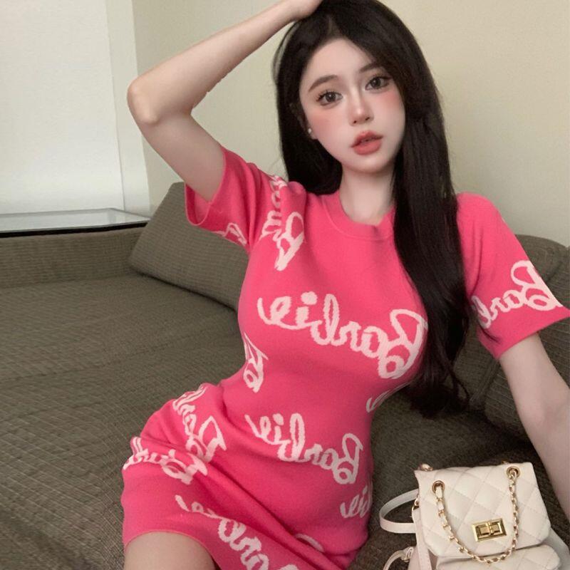 Fashion Barbie TIGHT SKIRT Dress Cute Pink Barbie Women Short Skirt Sexy Hip Wrap Dress Women's Appear Thin Short Skirt Gifts