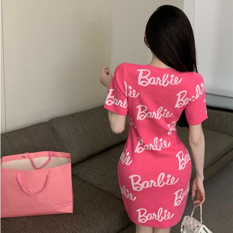 Fashion Barbie TIGHT SKIRT Dress Cute Pink Barbie Women Short Skirt Sexy Hip Wrap Dress Women's Appear Thin Short Skirt Gifts