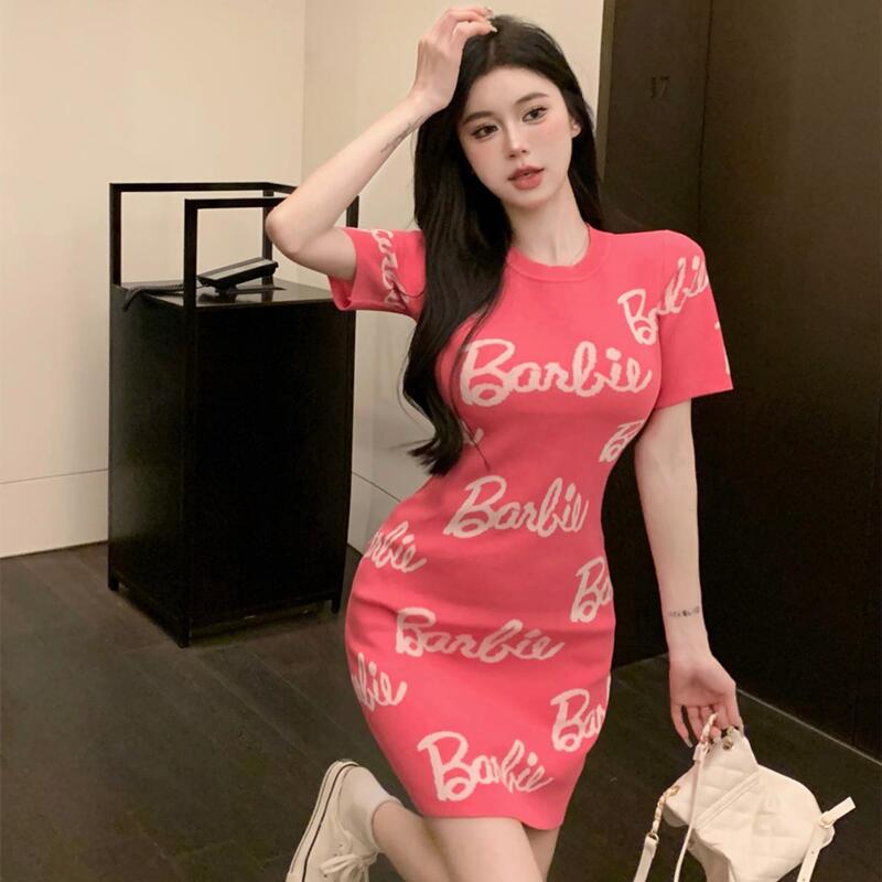 Fashion Barbie TIGHT SKIRT Dress Cute Pink Barbie Women Short Skirt Sexy Hip Wrap Dress Women's Appear Thin Short Skirt Gifts 1