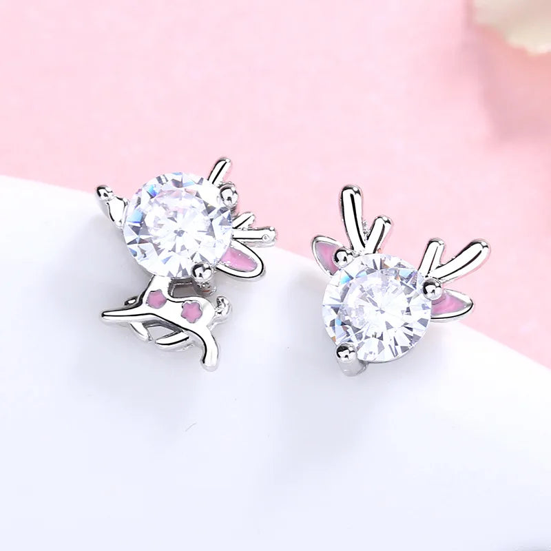 Fashion Deer Stud Earrings for Women Cute Elk Animal Earrings Ear Stud Jewelry Kids Merry Christmas Accessories Gifts Bijoux ER23Y1045