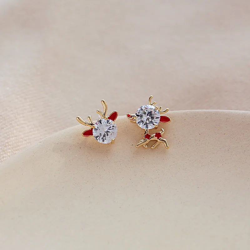 Fashion Deer Stud Earrings for Women Cute Elk Animal Earrings Ear Stud Jewelry Kids Merry Christmas Accessories Gifts Bijoux ER21Y0656