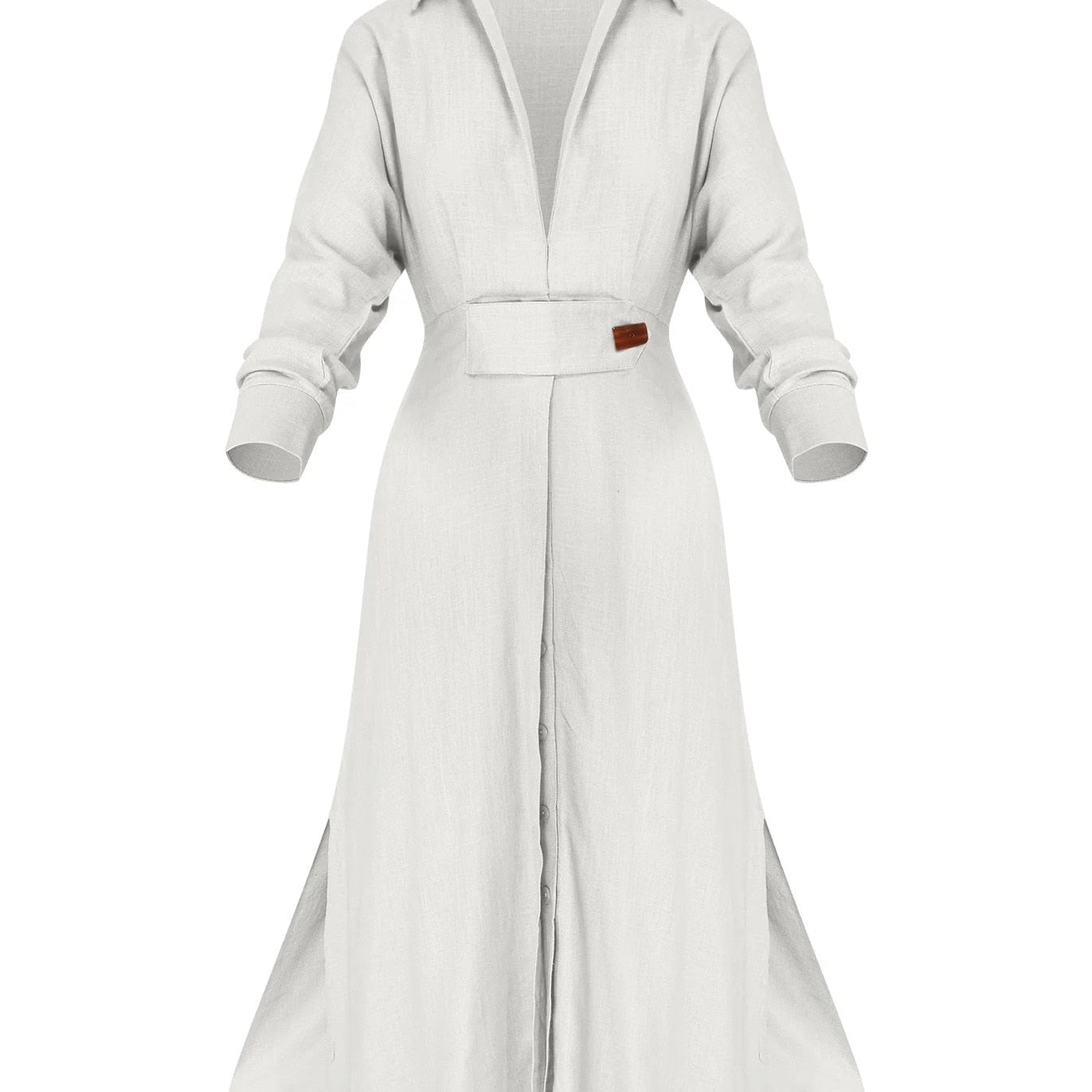 Fashion Dress for Women Luxury Elegant Solid Color Evening Dresses 2024 Party Slip Pockets Chic Promotion Long Sleeve Clothes Creamy-white